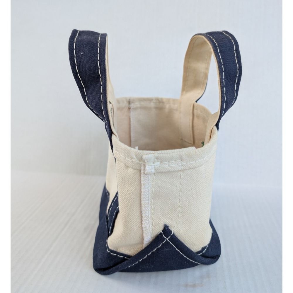 Vintage LL Bean Boat & Tote MINI Canvas Bag Blueberry Embroidered Micro - Picture 9 of 11